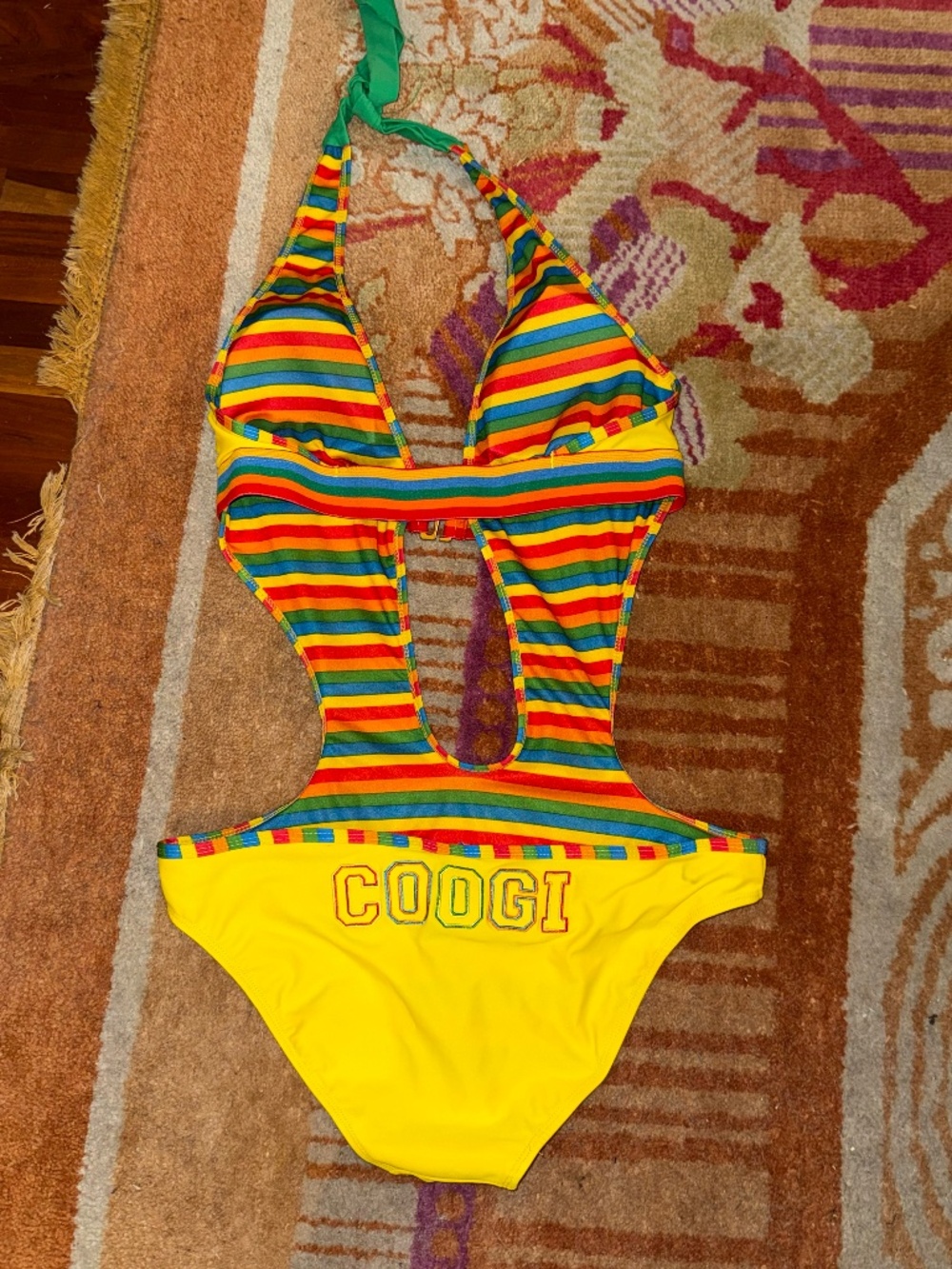 Coogi Large L Y2K colorful swimsuit vintage monokini cutout swim - Picture 4 of 5